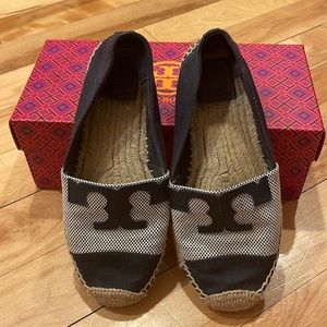 Navy and gray Tory Burch espadrilles size 7M